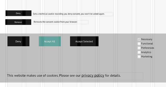 cookie banner duplicate buttons
